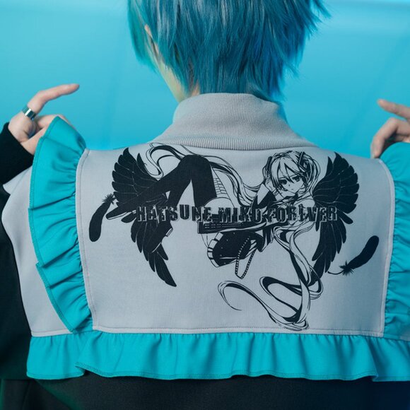 NEW ACDC RAG x Hatsune Miku Forever Black Mint Frill Oversized Jacket - Picture 8 of 11